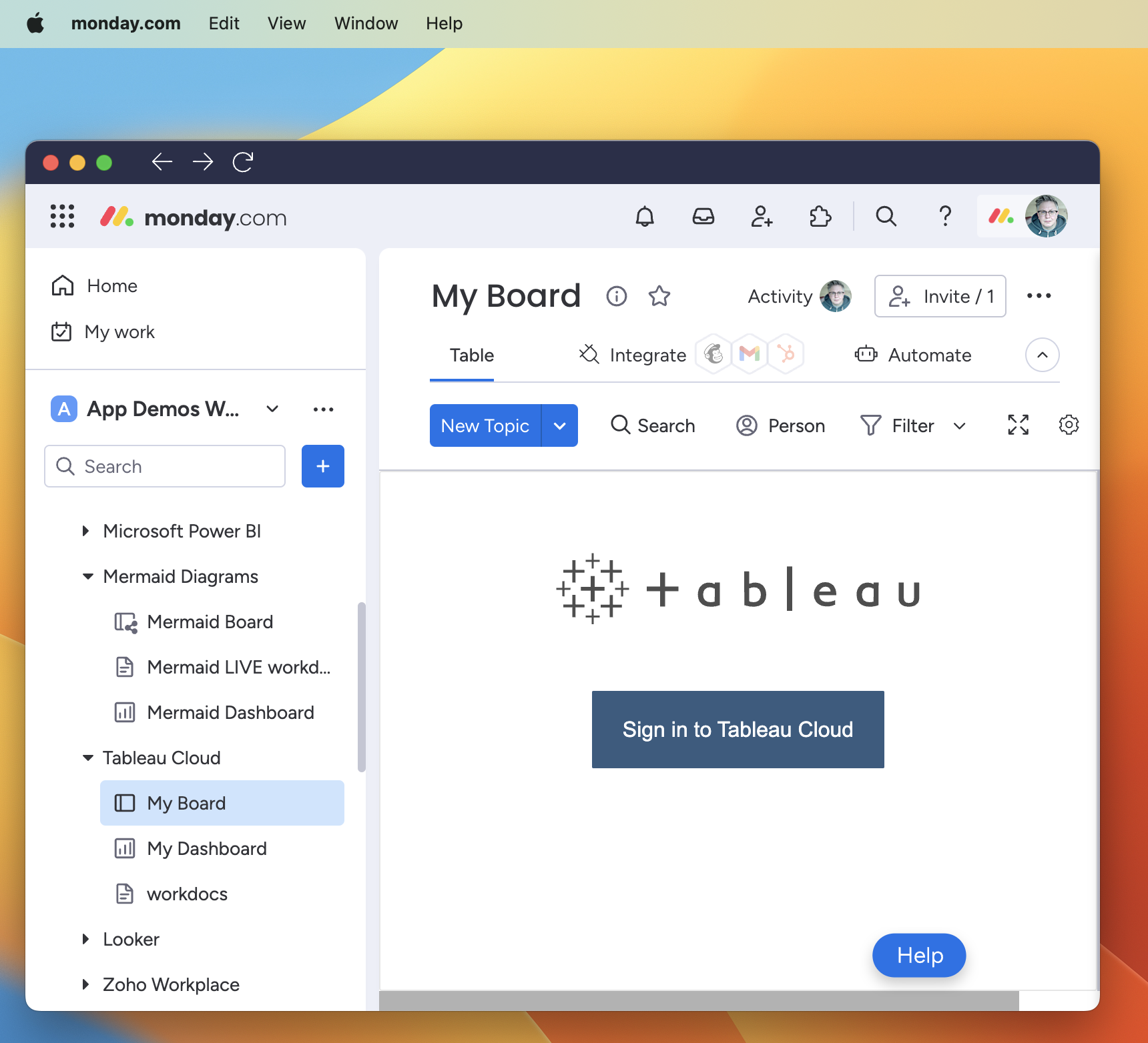 Sign in to Tableau Cloud - in monday.com desktop app